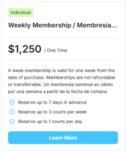 San Carlos Pickleball Club 1 week pass 2026